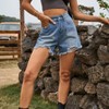Womens Denim Shorts Summer Distressed High Waist Casual Denim Shorts - 3 of 4
