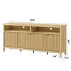 Homhougo Fluted Storage Cabinet 65.8" Adjustable 3-Tier, Modren Entryway Organizer with Fluted Doors and Gold Handle Natural - 2 of 4