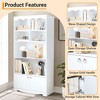 63" Tall Bookshelf with Doors, Modern Scalloped Design 5-Tier Storage Cabinet for Home Office & Living Room, Deep Storage Shelves for Heavy Books - 3 of 4