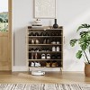 Rattan Shoe Cabinet with Doors, 6-Tier Shoe Storage Cabinet with Adjustable Shelves - 4 of 4