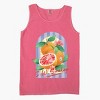 S.W.Smiley Fruits and Stripes - Women's Garment Dyed Graphic Tank Top - 2 of 4