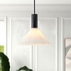 Dewdrop Mid Century Modern Pendant Light Matte  Iron Aluminum Acidwashed Glass 1 Light ETL - 3 of 4