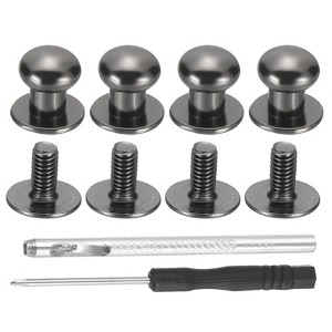 Unique Bargains DIY Craft Zinc Alloy Screw-on Design Rivets Spikes with Punch & Screwdriver 30 Sets - 1 of 4