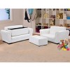 Costway White Kids Sofa Armrest Chair Couch Lounge Children Birthday Gift w/ Ottoman - 2 of 4