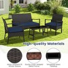 Costway 8PCS Patio Rattan Wicker Furniture Set Cushioned Sofa Armrest Coffee Table Navy - 2 of 4