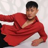 Campus Sutra Men Men's Cadmium Red Self-Design Striped Shirt - 2 of 4