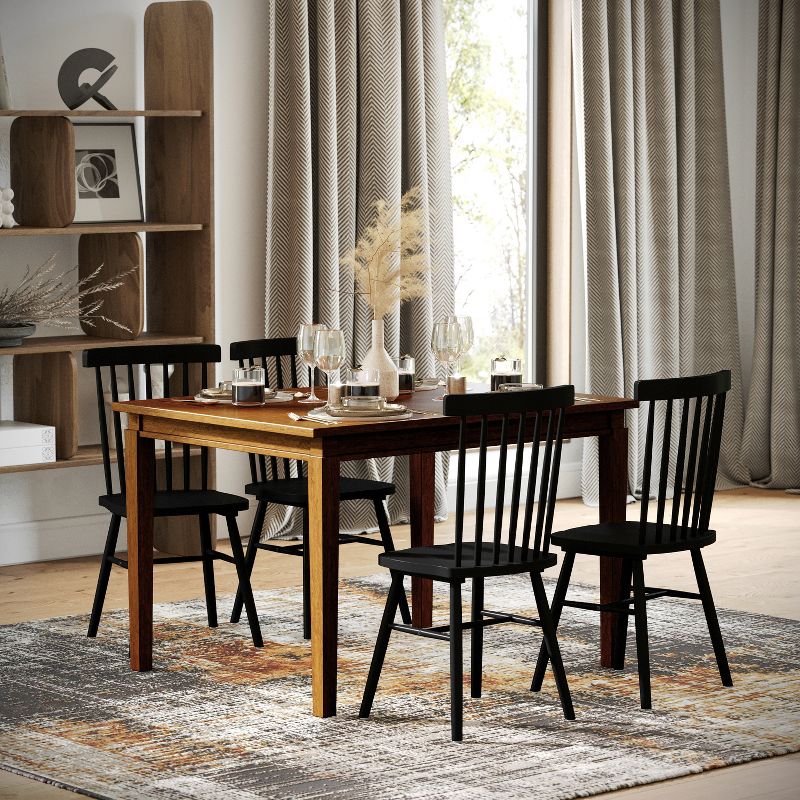 Merrick Lane Wooden Dining Table with Tapered Legs, 2 of 12