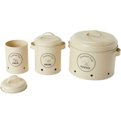 Generic Set Of 3 Farmhouse Produce Canisters : Target