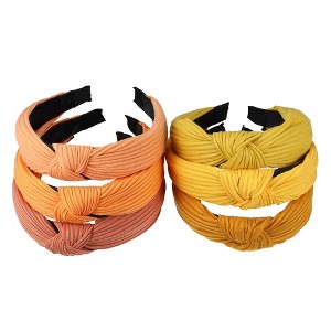 Unique Bargains Girl's Knotted Headband Yellow Orange 1.18" Wide 6 Pcs - 1 of 4