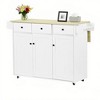 ELJGET Kitchen Island with Storage Rolling Kitchen Cart Storage Cart with Drop Leaf Countertop, Storage Cabinet and 3 Drawers for Dinning Room - 4 of 4