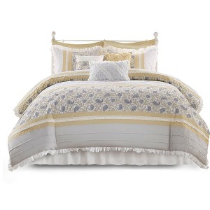Gracie Mills Singleton 9-Piece Cotton Percale Comforter Set with Paisley Print - 1 of 4