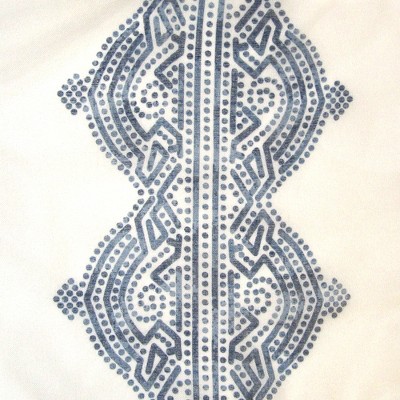 Indigo Sheer Tab Top Boho Tassel Window Curtain Panel