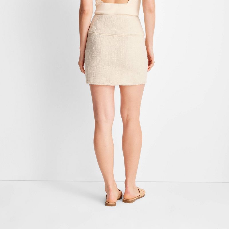 Women's Boucle Frayed Edge Mini Skirt - Future Collective™ with Jenny K. Lopez Cream, 2 of 7