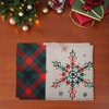 Unique Bargains Christmas Place Mats Linen Red Green Beige White 13"x17.7" 2 Pcs - 2 of 4