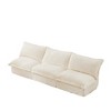 NicBex Couches for Living Room 3 Seater Deep Seat Armless Sofa Free Combination Corduroy Upholstered Slipcovered Sofa Couch, Cream - 4 of 4