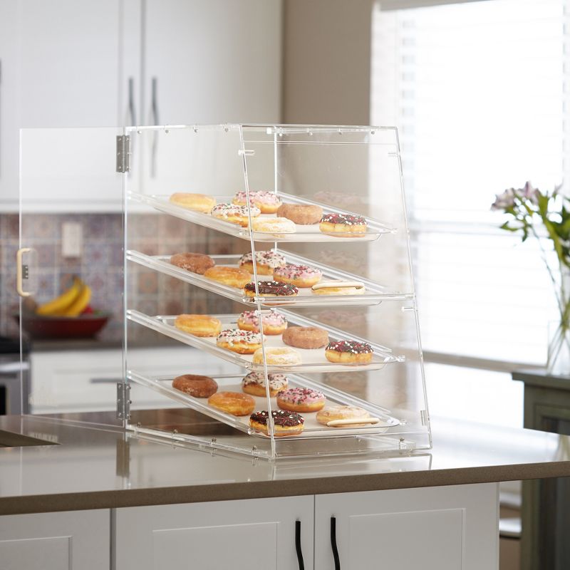 Olde Midway 4-Tier Acrylic Bakery Display Case with Trays, 4 of 8