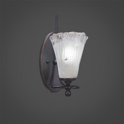 Toltec Lighting Capri 1 - Light Sconce in  Dark Granite with 5.5" Fluted Frosted Crystal Shade