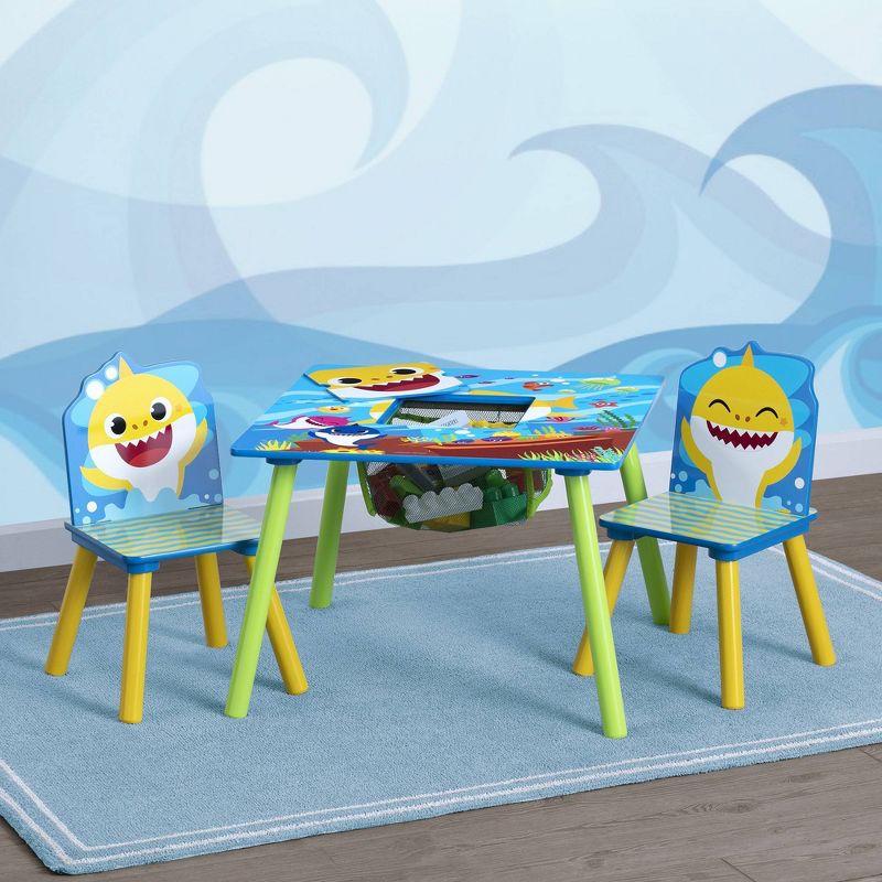 Delta Children Baby Shark Kids&#39; Table and Chair Set with Storage (2 Chairs Included) - Greenguard Gold Certified - 3ct, 3 of 8