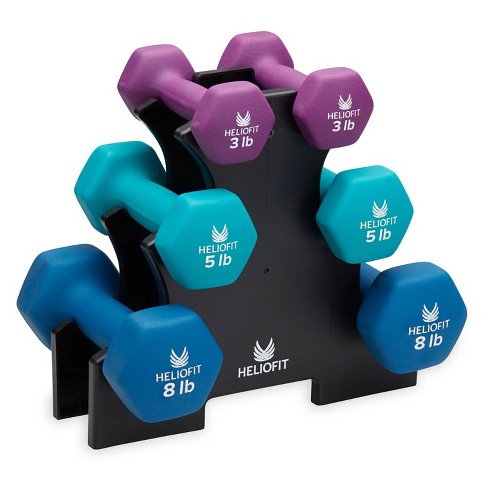AS IS 16LBS TOTAL = SET 2-8LB DUMBBELL ALL IN MOTION NEOPRENE HAND WEIGHT 