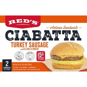 Red's All Natural Frozen Ciabatta Turkey Sausage Egg Cheese Sandwich - 8.1oz/2ct - 1 of 4