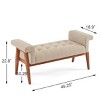 Syemin Ottomans and Benches End of Bed Bench with Button, Upholstered Linen Tufted Ottoman with Storage, Shoe Cabinet Bench, Beige, 49.25"*18.9"*22.8" - 3 of 4