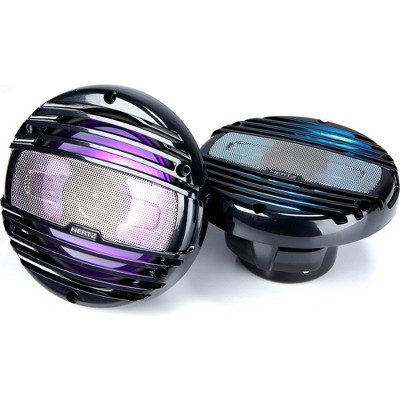 Hertz HMX-65-LD-TC 6.5 in. 4Ω Marine Coax Set - RGB LED Lights & All Black Grilles