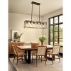 YANSUN 6-Light Brown/Oil Rubbed Bronze Farmhouse Chandelier, a Large Industrial Pendant Light for Kitchen Island or Dining Room - 2 of 4