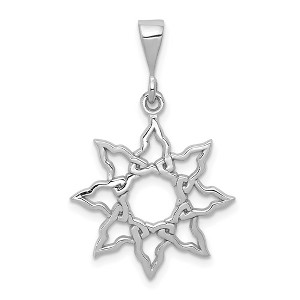 Black Bow Jewelry 14k White Gold Polished Sun Pendant, 19mm - 1 of 4