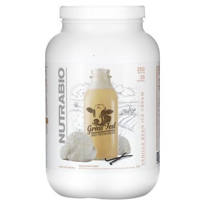 NutraBio Grass Fed Whey Isolate Protein Powder - 25G of Protein Per Scoop - Sugar Free Natural Lean Muscle Protein Supplement - Vanilla Bean Ice