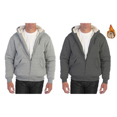 Rudoplh  Men's Modern Fit Heavyweight Hoodie With Faux Shearling Lining-2 Pack