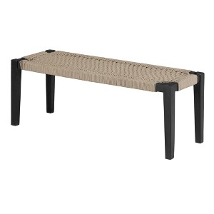 South Shore Hoya Wood Bench Beige/Black: Acacia Structure, Polypropylene Weave, 500 lb Capacity - 1 of 4