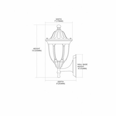 Regal Bronze Cast Aluminum 8" Outdoor Wall Sconce with Water Glass