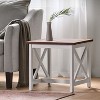 FURNIinspire Patio End Tables, Modern Square Coffee Table - Annular Texture, Round Dining Table for 4 for Office, Lounge, Brown, 19.75"*19.75"*18.75" - 4 of 4