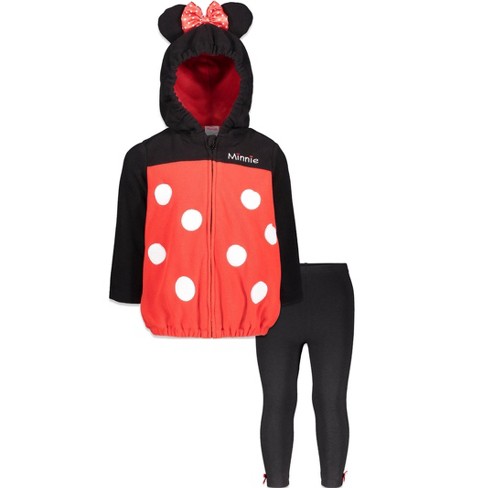 Disney Minnie Mouse Toddler Girls Pullover Fleece Hoodie T-shirt & Leggings  3 Pcs Outfit Set Blue / Gray / Red 2t : Target