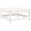 vidaXL Patio Footstool White Solid Wood Pine - 2 of 4
