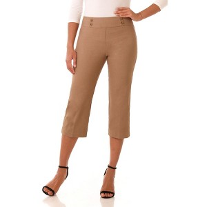 Rekucci Women's Ease into Comfort Capri with Button Detail - 1 of 4