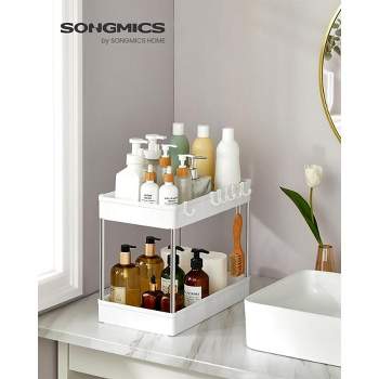 SONGMICS, 2-Tier Bathroom Sink, Kitchen Cabinet Organizers and Storage, 15.7 x 8.7 x 12.2 Inches, White