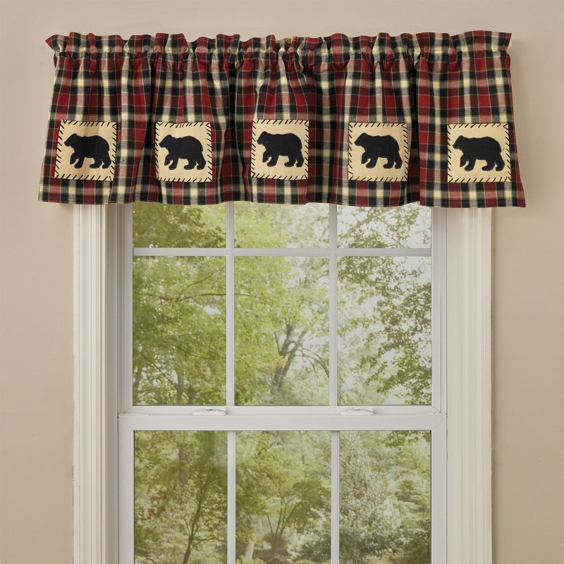 Park Designs Red Concord Bear Lined Valance 60"L, 2 of 7
