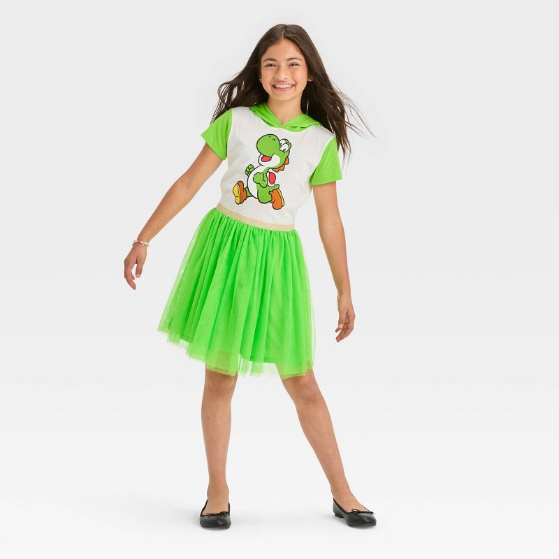 Girls&#39; Yoshi Cosplay Dress - Green, 3 of 5