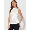 Allegra K Women's Elegant Summer Pleated Sleeveless Halter Neck Satin Blouse - 3 of 4