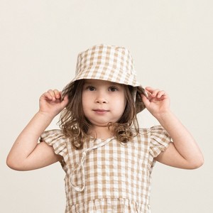 Organic Bucket Sun Hat - Brown Checkered - 1 of 3