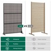 Wooakway 72"H Black 3 Panel Woven Room Divider Patio Decorative Screen Freestanding Privacy Trellis - 4 of 4