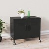 vidaXL Steel Storage Cabinet - Mobile Book and Multimedia Organizer with Adjustable Shelf and Ventilated Doors - Durable, Stable, Black - 2 of 4