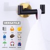 Mixxidea Round Single Towel Hook Bundle with Double Robe Hook, Toilet Paper Holder (Black & Gold) - 2 of 4
