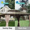 Gloweer Outdoor Hardtop Aluminum Gazebo Permanent with Polycarbonate Double Roof, with Curtain and Net - 2 of 4