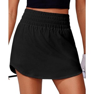 Pinspark Golf Skirts for Women High Elastic Waisted Athletic Skort 2 Pockets Curved Hem Tennis Skirt for Pickleball Workout - 1 of 4