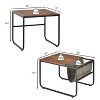 Yukimo 2-Piece Nesting Coffee Tables Set - Modern Industrial Design with Side Storage Pocket, Solid Steel Frame, MDF Tabletop for Living Room/Bedroom - 4 of 4