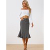 INSPIRE CHIC Women's High Waist Fishtail Ruffle Denim Jean Skirt - 3 of 4