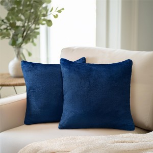 PAVILIA Set of 2 Throw Pillow Covers, Decorative Velvet Square Cushion Cases for Bed Sofa Couch Bedroom Living Room - 1 of 4