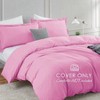 Light Pink Queen Duvet Cover Set, 3 Piece, Soft Double Brushed, 90x90 Inch Duvet with Pillow Shams - 2 of 4